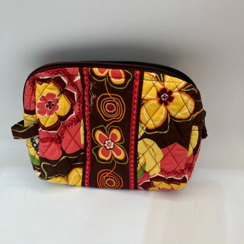 Vera Bradley Yellow and Brown Cosmetic Bag - Picture 7 of 13